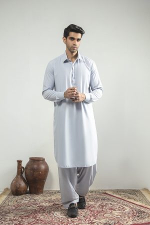Shalwar Kameez (Khaki Blue-KhBlC)