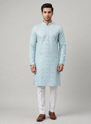 Kurta With Straight Pajama Sky blue